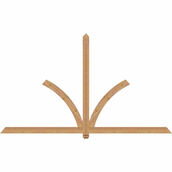 Ekena Millwork Redmond Smooth Timber Gable Bracket, Western Red Cedar, 96"W x 56"H x 1 1/2"D x 3 1/2"F, 14/12 Pitch GBW096X56X0204RED00SWR - main